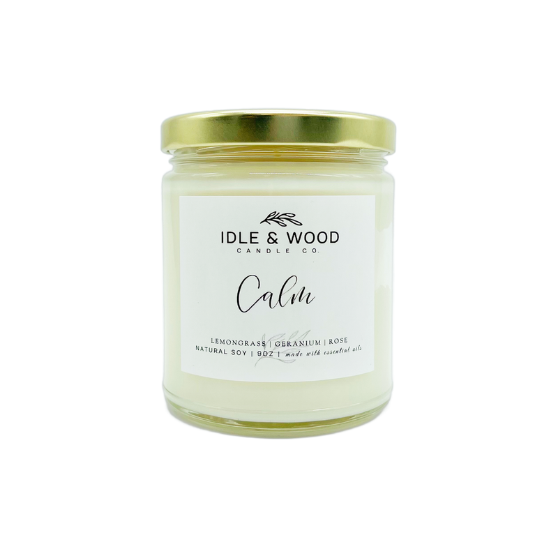 Idle & Wood Candle Co Calm - 9oz Gold Top