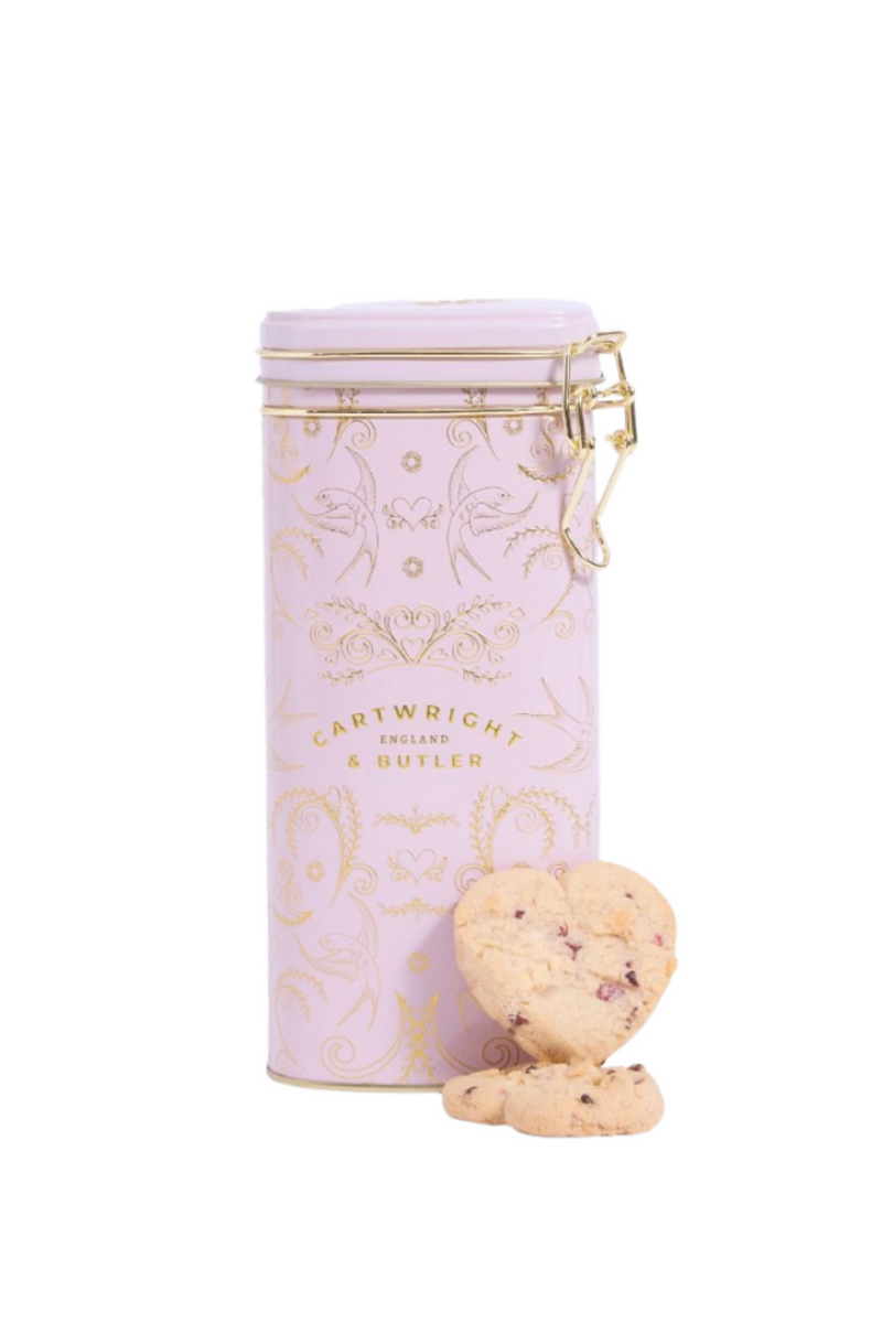 Cartwright & Butler - Raspberry & White Chocolate Biscuit Heart Tin