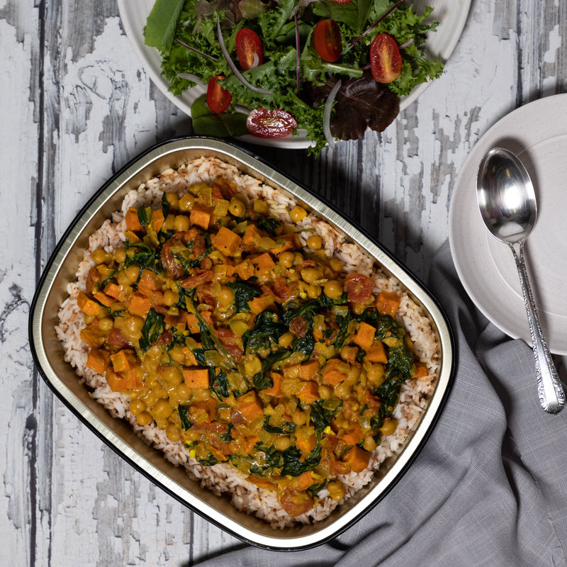 DSG - Sweet Potato, Spinach + Chickpea Coconut Curry